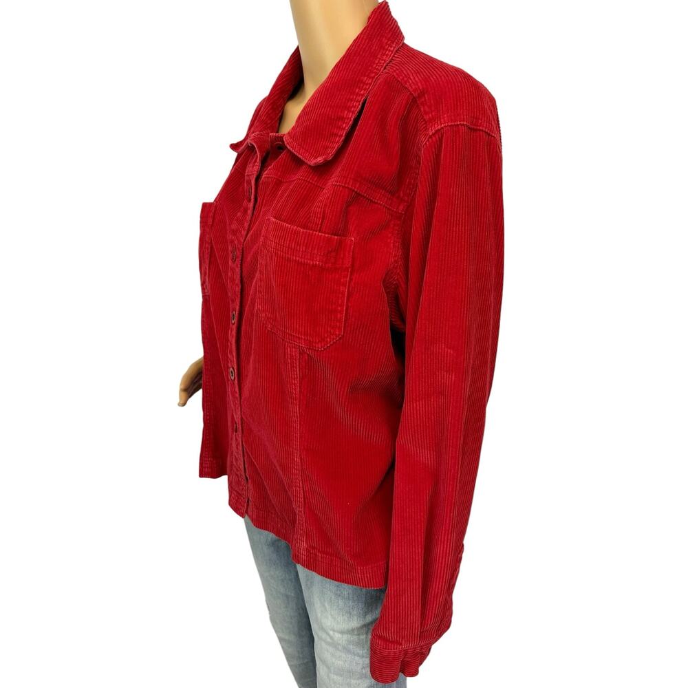 Dressbarn Vintage Corduroy Cotton Shacket Red Size XL - Picture 4 of 9